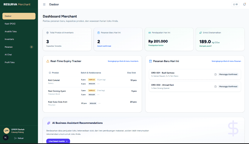Resurva Web Dashboard